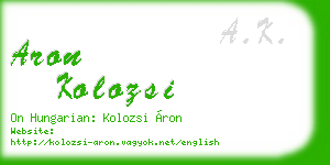 aron kolozsi business card