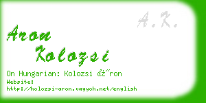 aron kolozsi business card